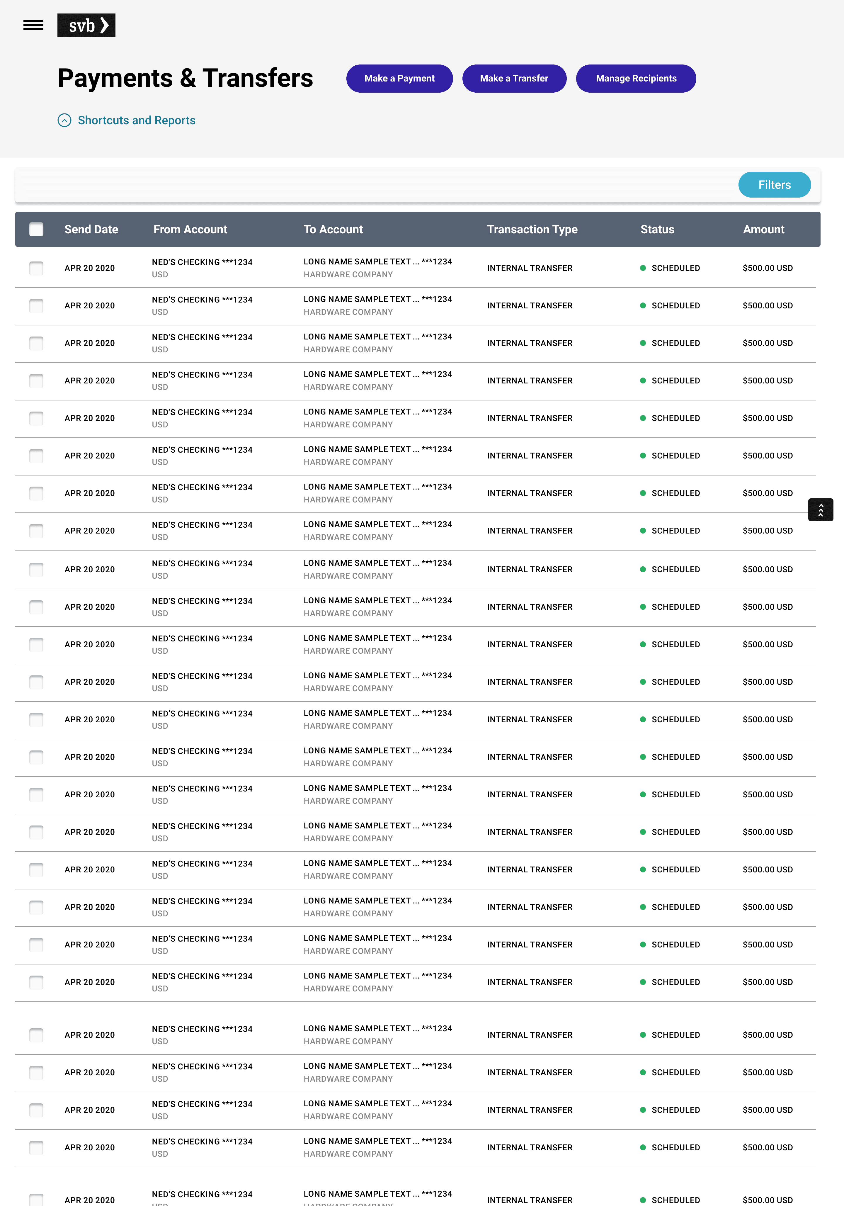 Payments & Transfers North Star Header Small